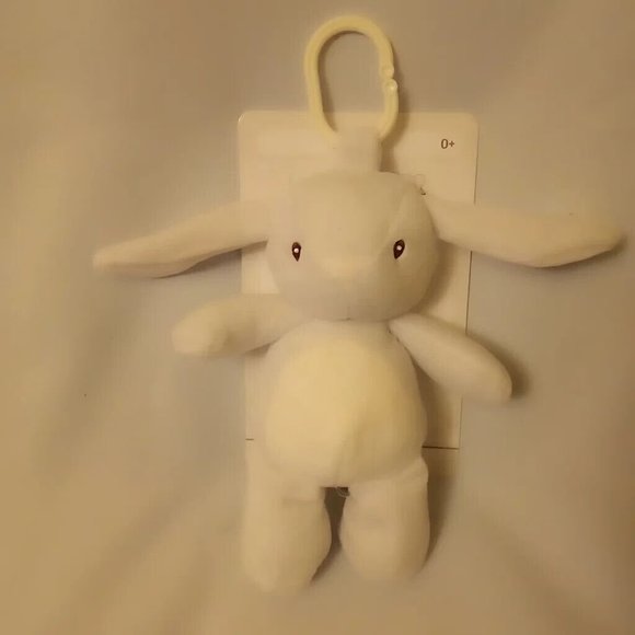 Kelly Baby Rabbit Plush 10" Lt Gray Rattle W/ Crinkle Ears NEW - Picture 1 of 3